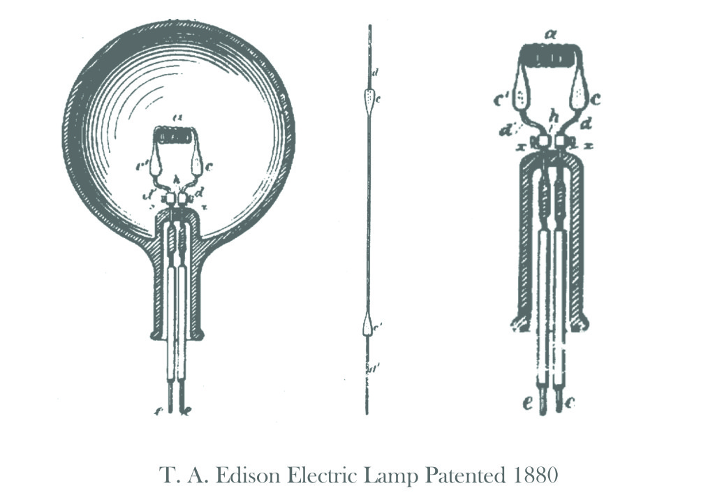 T. A. Edison Electric Lamp Patented 1880