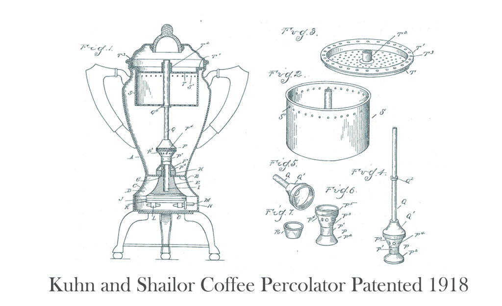 Kuhn and Shailor Coffee Percolator Patented 1918