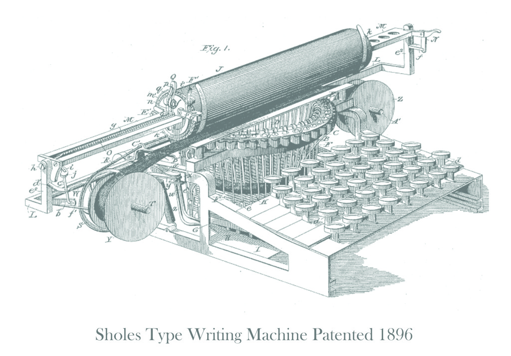 Sholes Type Writing Machine Patented 1896