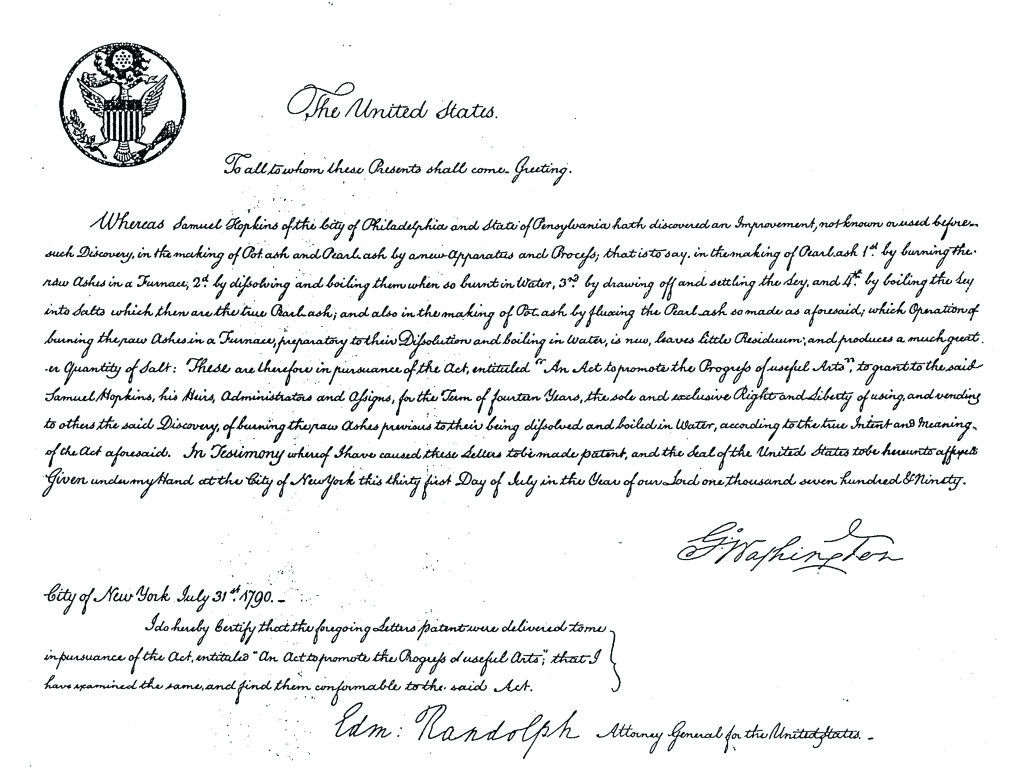 First United States Patent