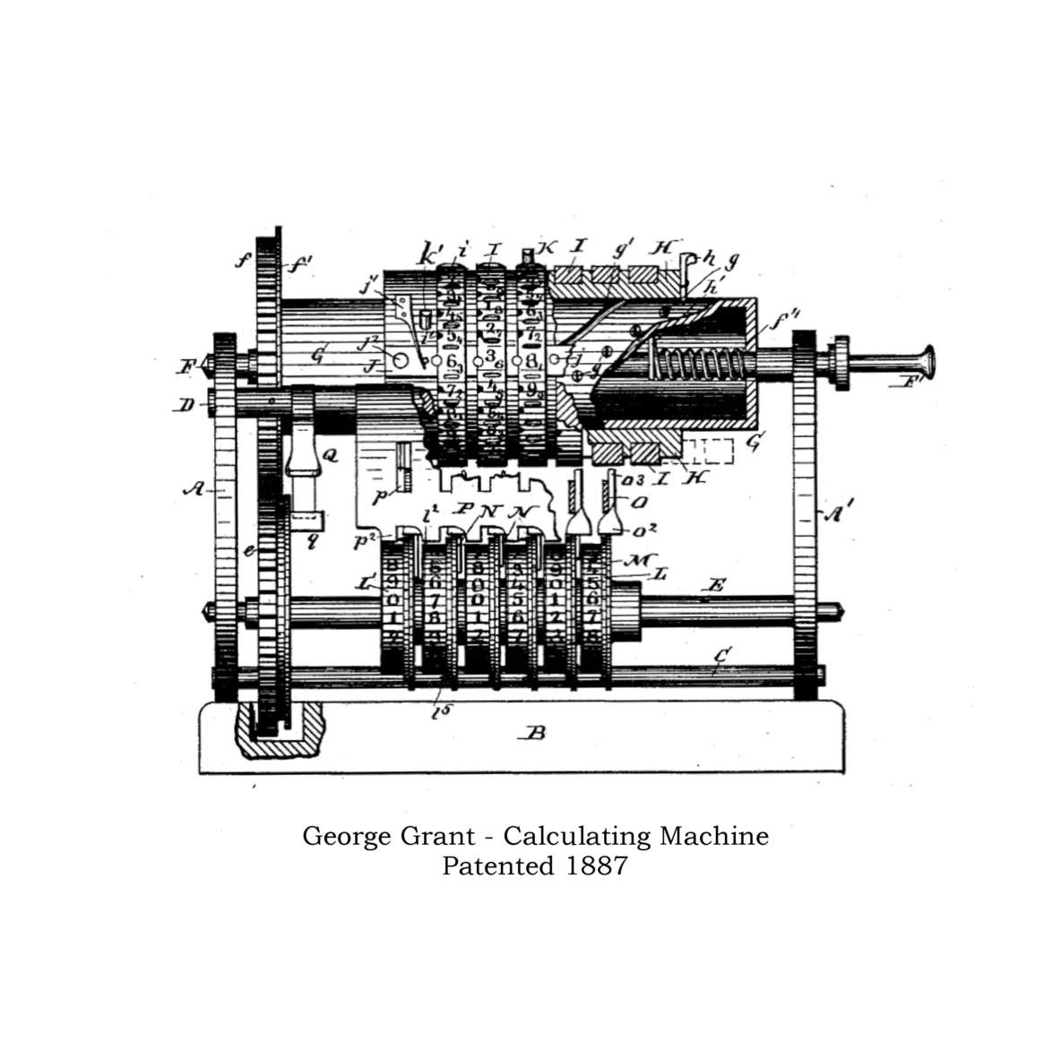 George Grant - Calculating Machine, Patented 1880