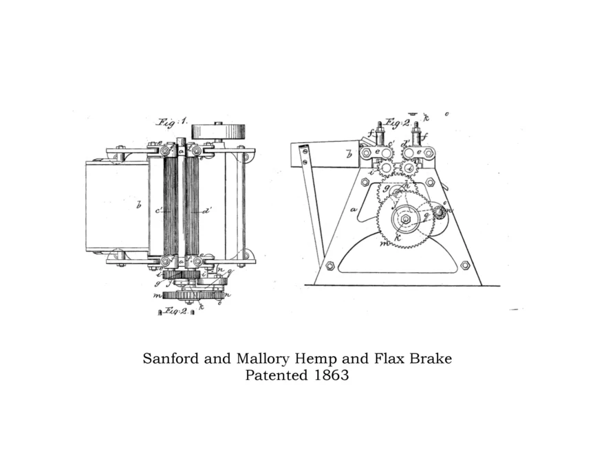 Hemp and Flax Brake patented in 1863