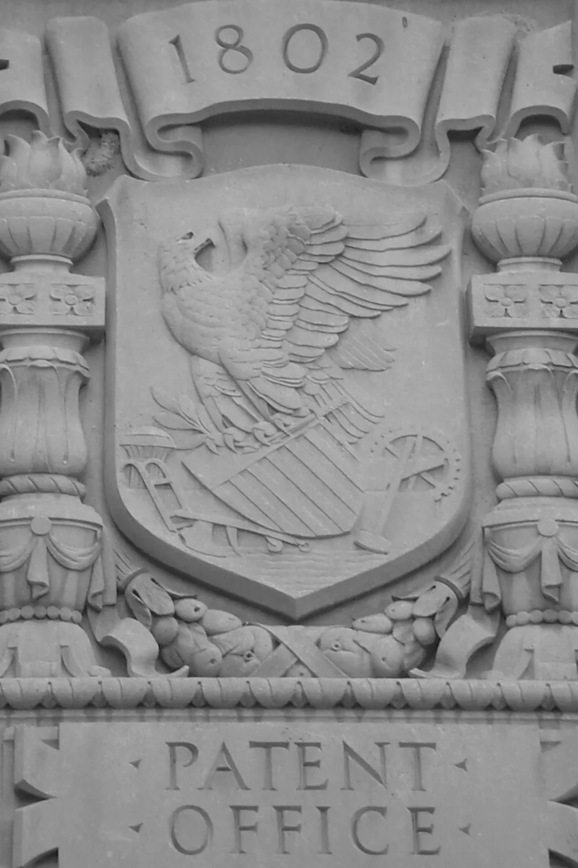 Art deco relief of the seal on the old patent office building.